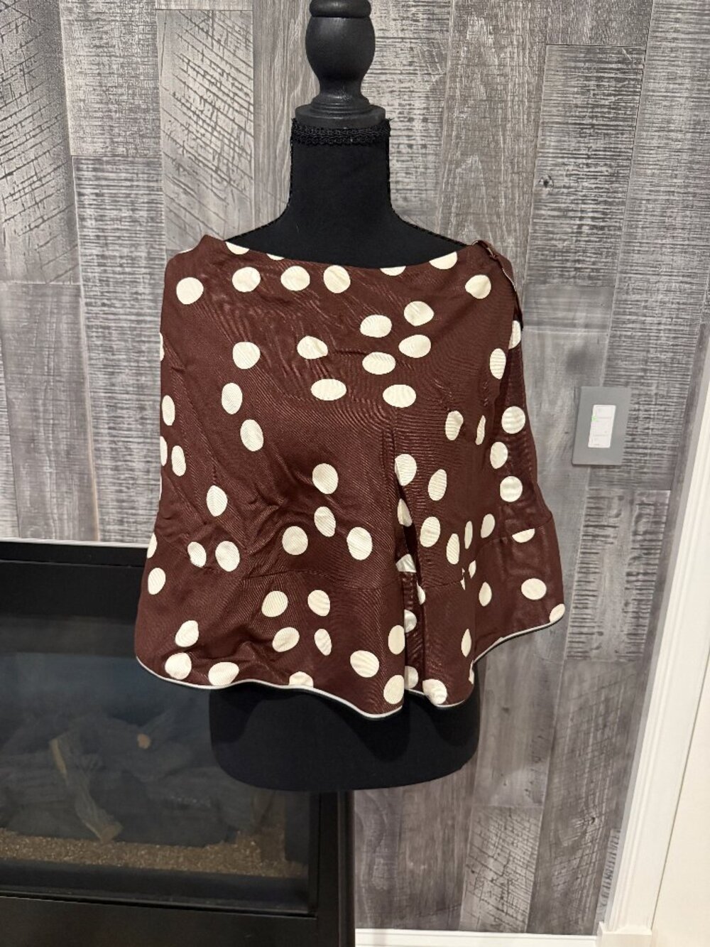 NWT Maeve Brown Polka Dot Strapless Swing Top - Jessica